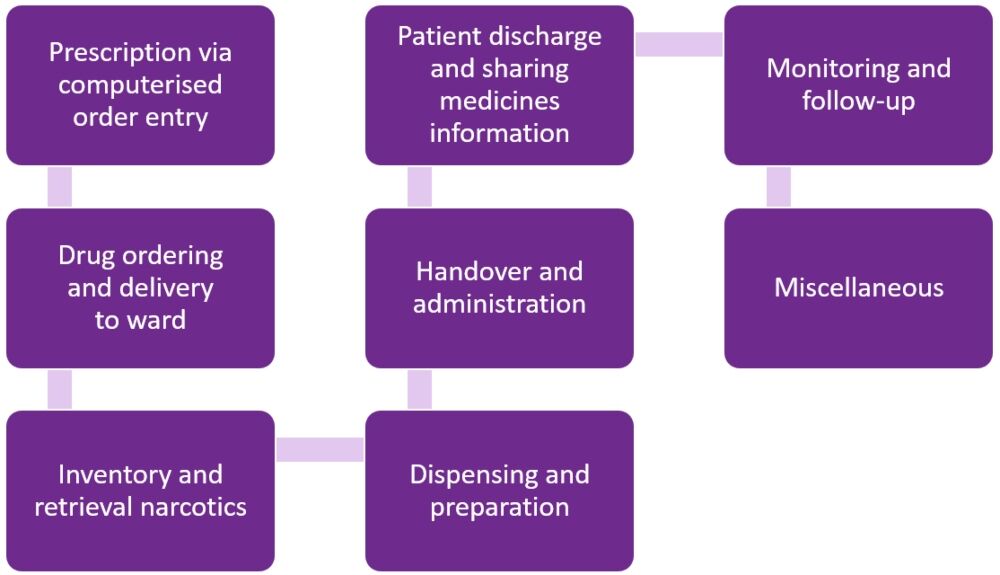 Figure 1. Structured medication process with eight main categories